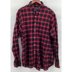Polo Ralph Lauren Shirt Mens XL Red Buffalo Plaid Flannel Lumberjack Button